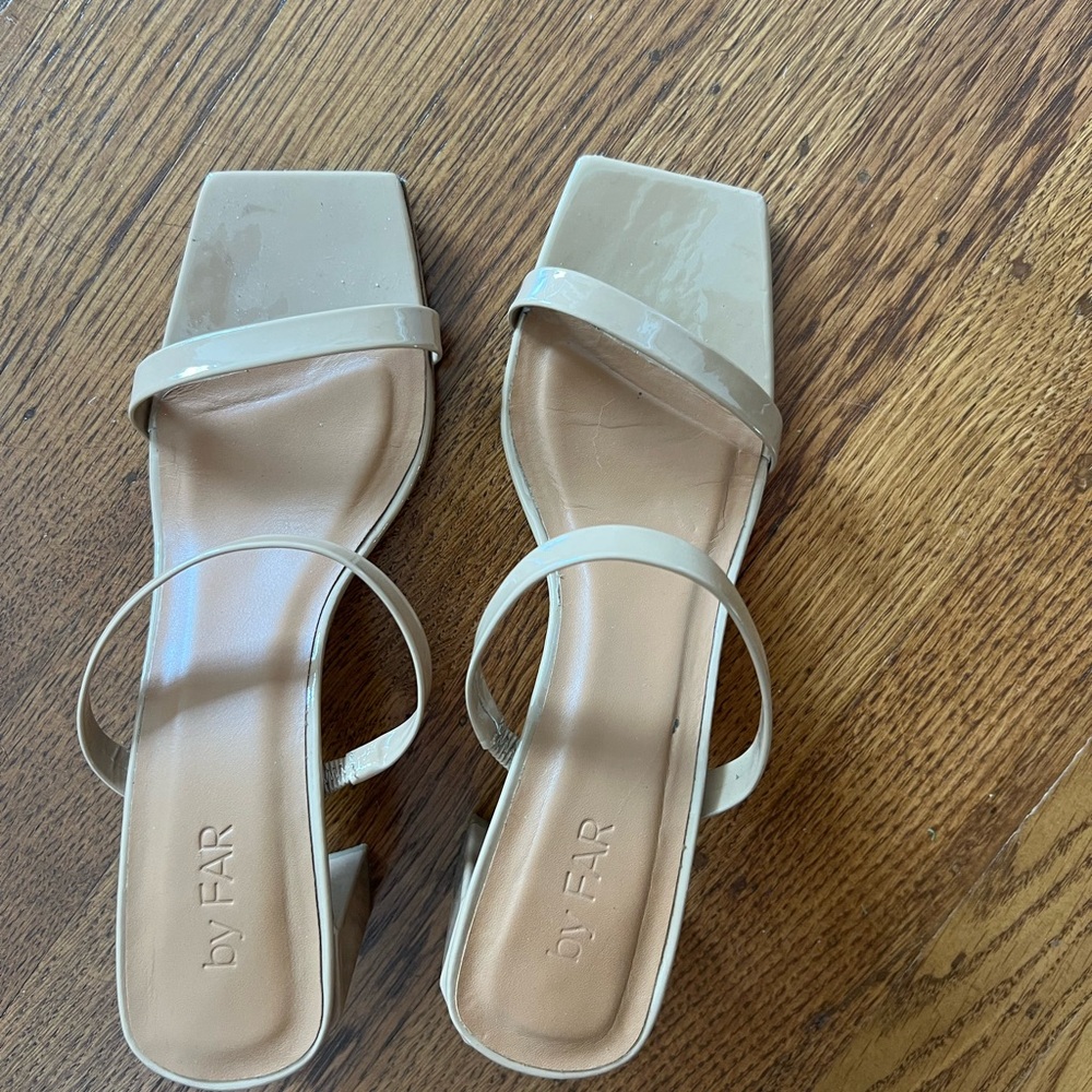 BY FAR Tanya Heeled Sandals in patent leather